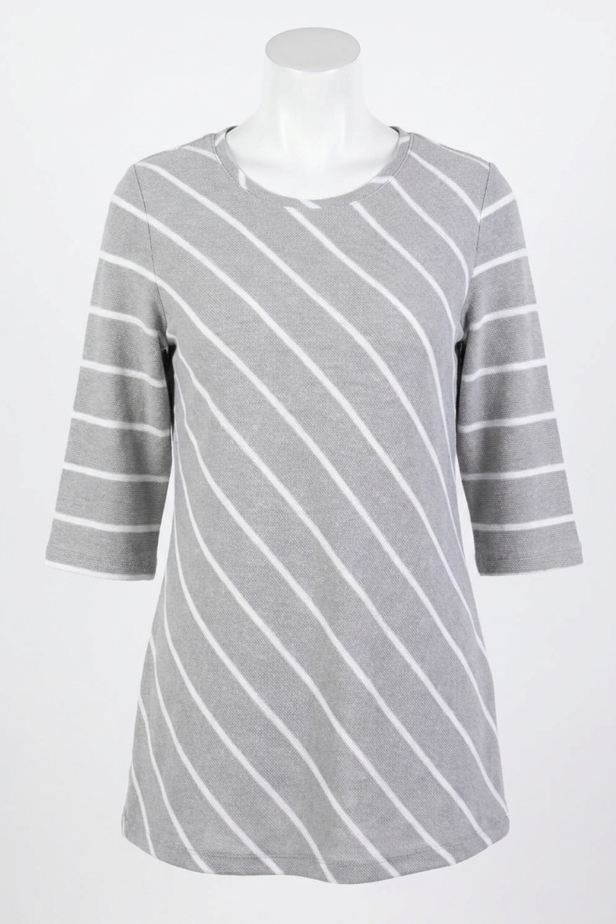 NEW HABITAT french terry stripe pullover in gull